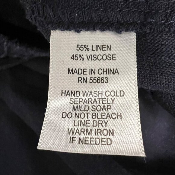 Joie Womens Linen Blend Cargo Pants Navy Size Large Drawstring - Picture 9 of 9